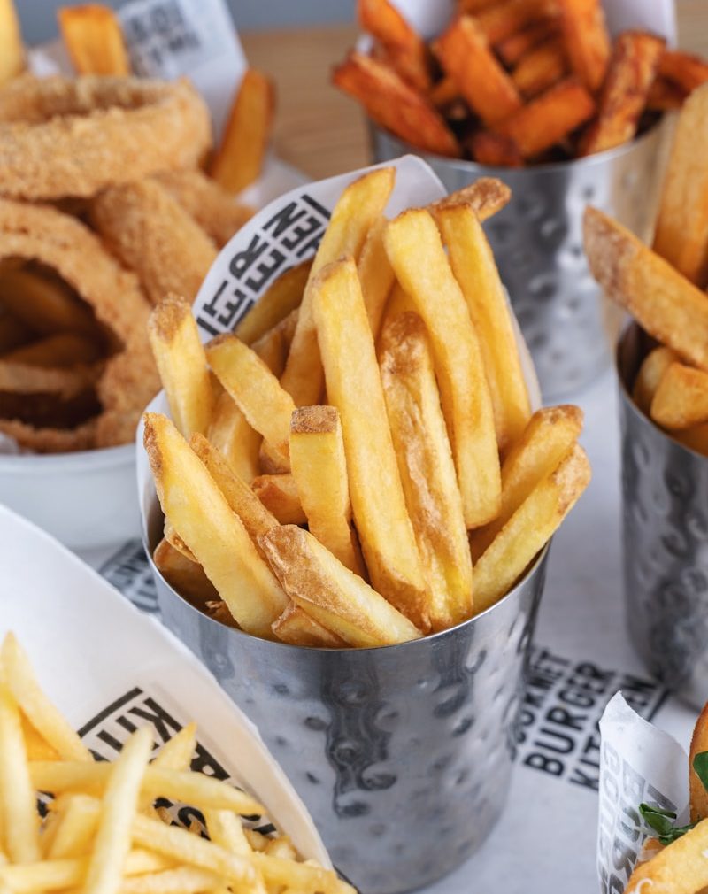 french fries on white ceramic plate